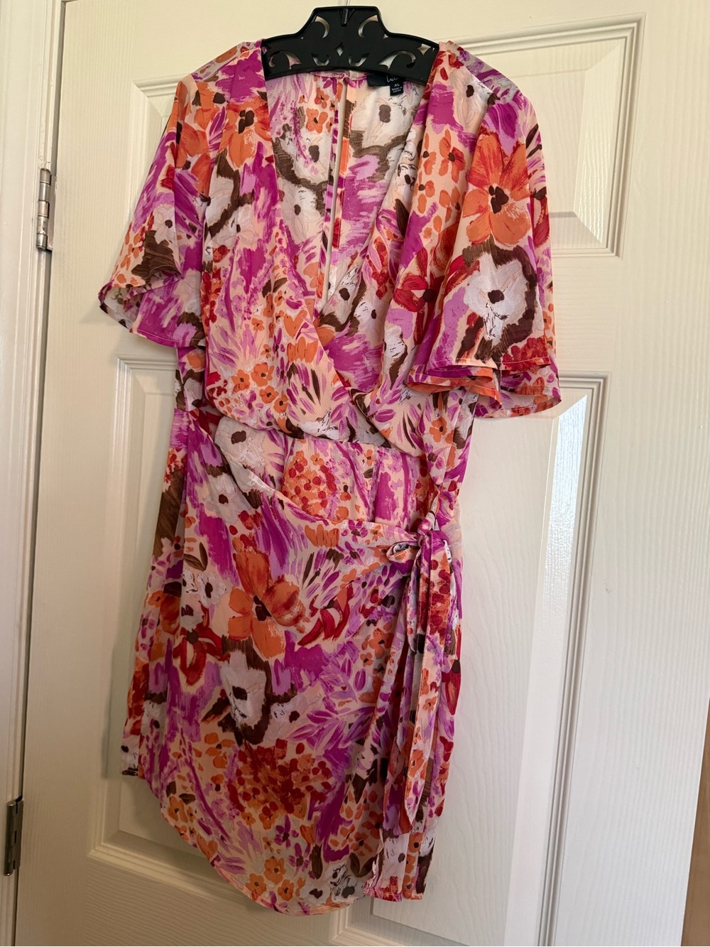 Lulu's Pink Orange & Brown Floral Romper